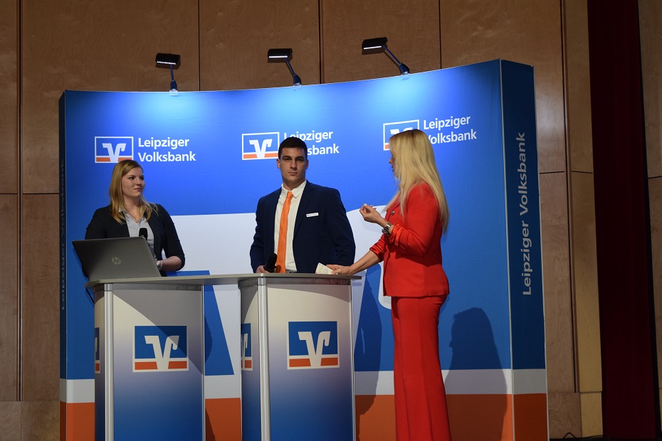 Im Gespräch mit Frau Fiter von der Bausparkasse Schwäbisch Hall und Herrn Wangermann der Leipziger Volksbank