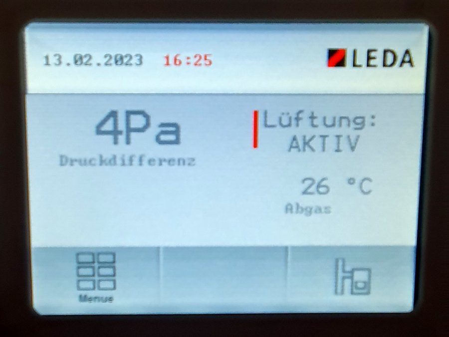 Druckluftüberwachung des Kamins